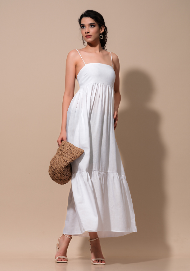 KIARA STRAP WHITE DRESS